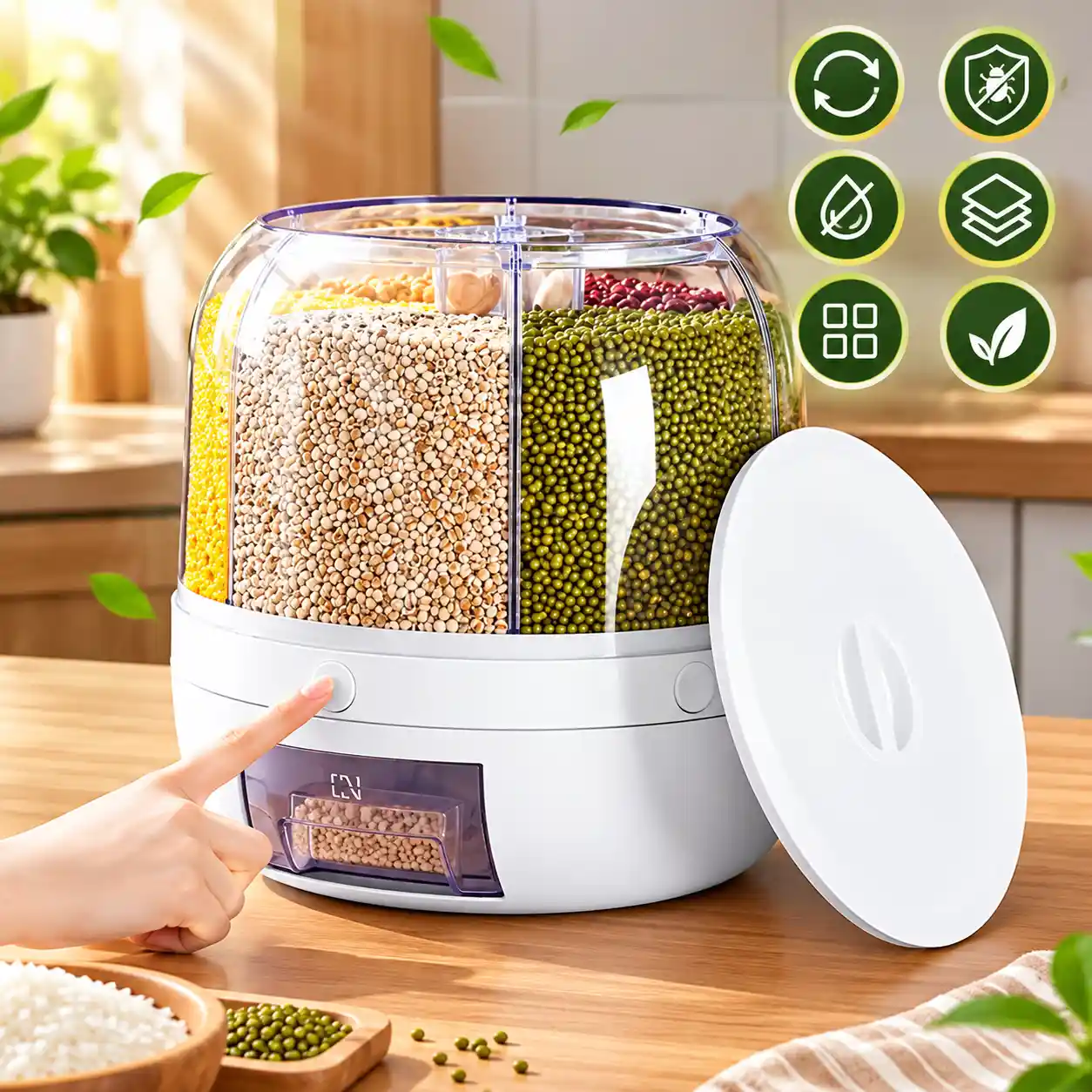 Smart Rotating Rice Storage Box - Image 4