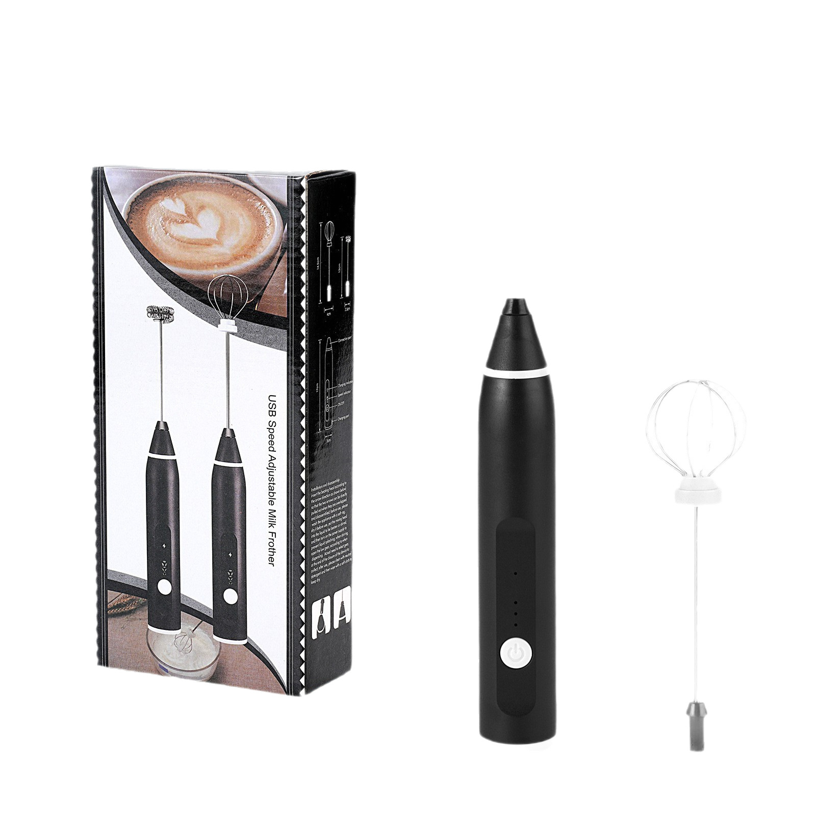 Electric Egg Beater, Coffee Stirrer, Milk Frother, Foam Maker, Stirring Stick, Household Frother with Three-Speed Adjustment - Image 5