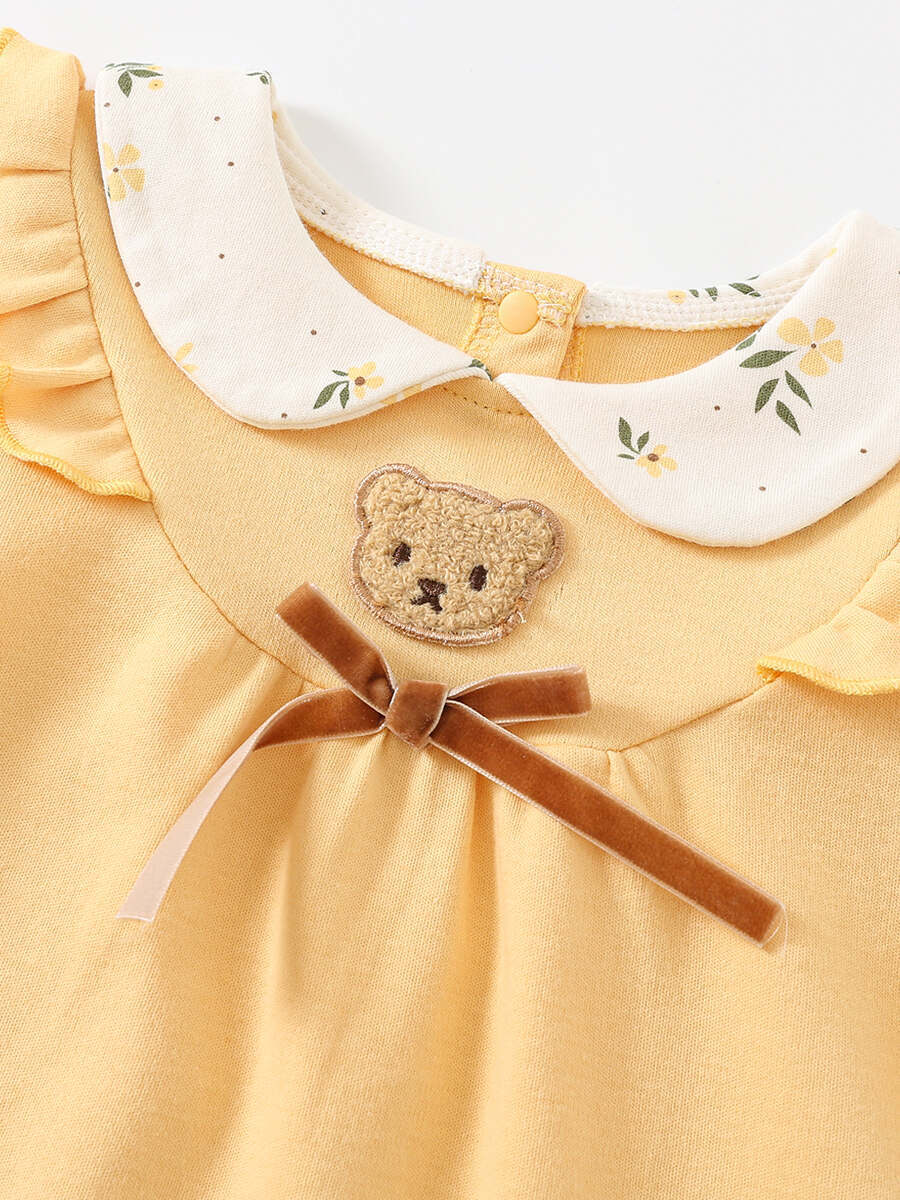 Baby Skirt Spring & Fall Cute Super Cute Baby Girl Dress Long-Sleeved Children's Clothing Pure Cotton Korean Style Small Skirt - Image 3