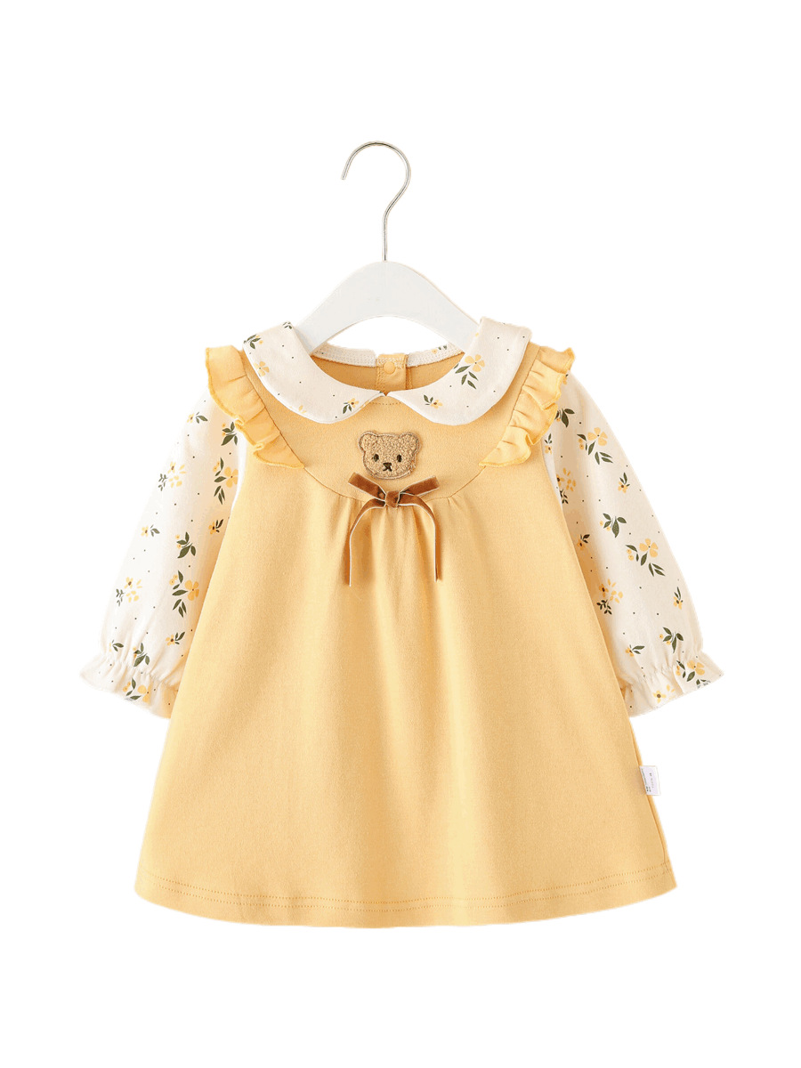 Baby Skirt Spring & Fall Cute Super Cute Baby Girl Dress Long-Sleeved Children's Clothing Pure Cotton Korean Style Small Skirt
