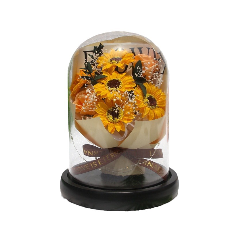 Eternal Rose Soap Flower Glass Dome - Image 3